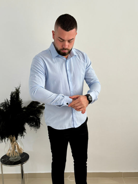 Camasa cu butoni detasabili si nasture clasic