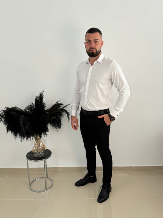 Camasa cu butoni detasabili si nasture clasic