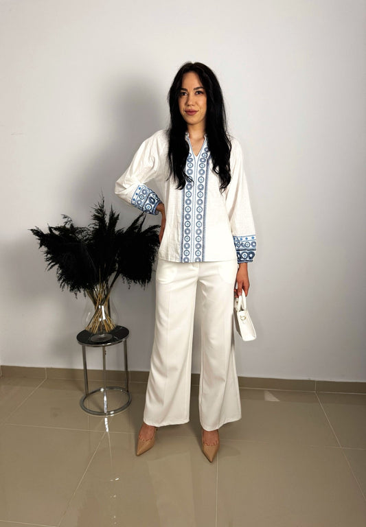 Pantalon alb